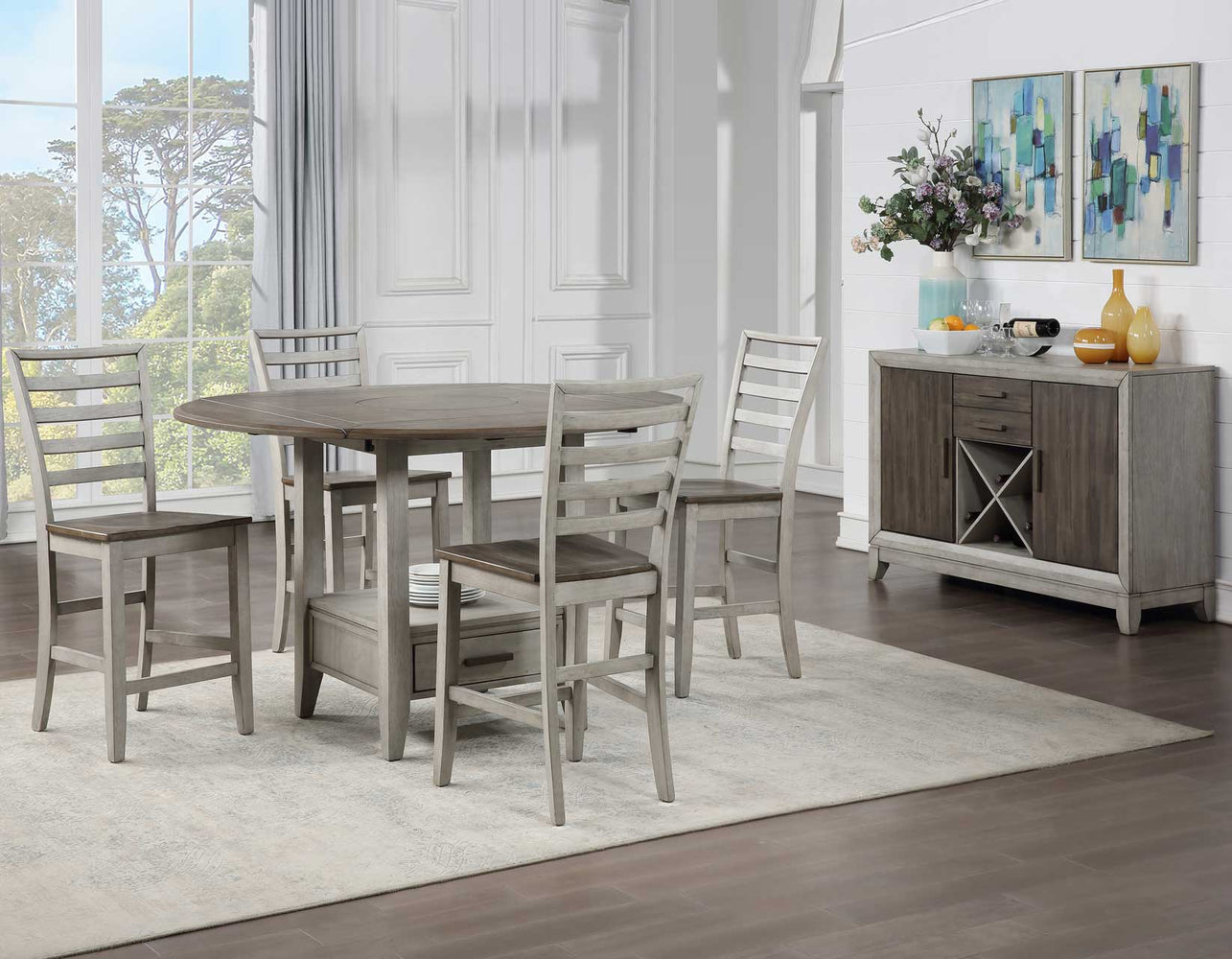 Abacus Counter Drop-Leaf Dining Set