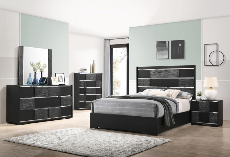 Blacktoft 5-piece Panel Bedroom Set Black