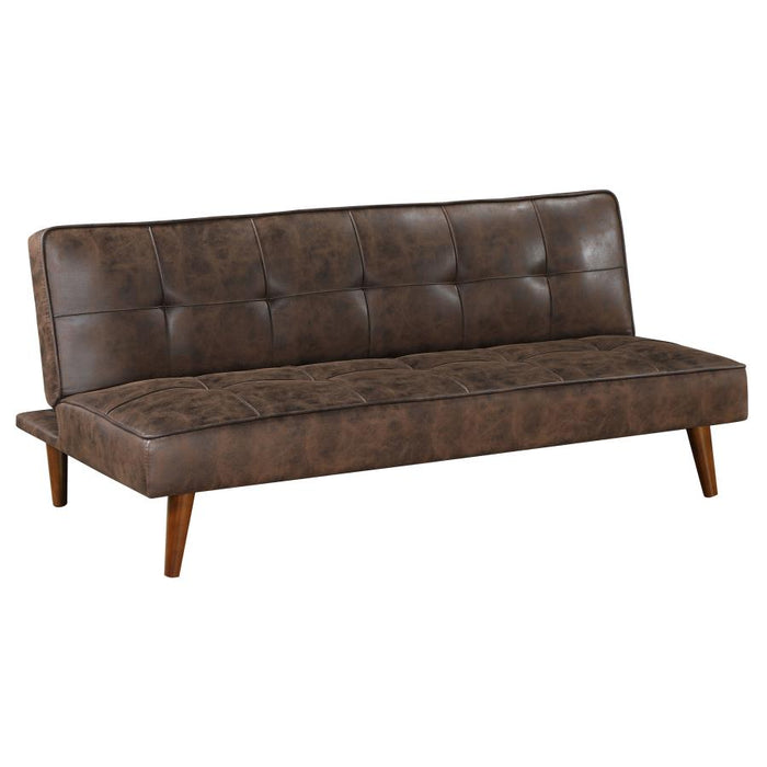 Jenson Multipurpose Upholstered Tufted Convertible Sofa Bed Dark Coffee Brown