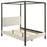 Monroe Upholstered Canopy Platform Bed Vanilla and Black