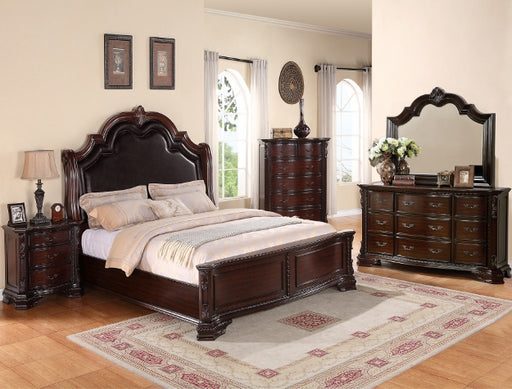 Sheffield Traditional Rich Brown Finish Panel Bedroom Set