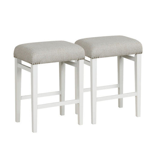 2 Pieces 24.5/29.5 Inch Backless Barstools with Padded Seat Cushions