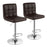 Set of 2 Square Swivel Adjustable Bar Stools with Back and Footrest