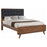 Robyn Bed with Upholstered Headboard Dark Walnut