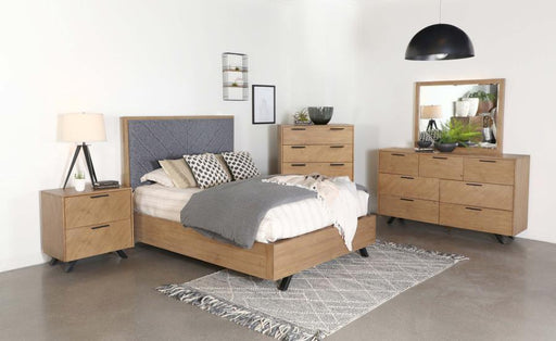 Taylor 5-piece Bedroom Set Light Honey Brown and Grey