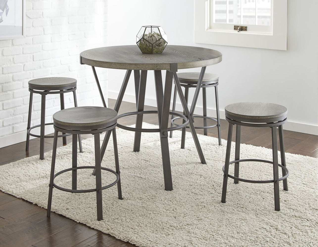 Portland 5 Piece 42-inch Round Counter Dining Set