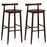 Wooden Bar Chair Set of 2 with Backrest and Footrest for Home Restaurant Cafe