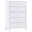 Anastasia 5-Drawer Bedroom Chest Pearl White