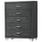 Melody 5-drawer Upholstered Chest Grey