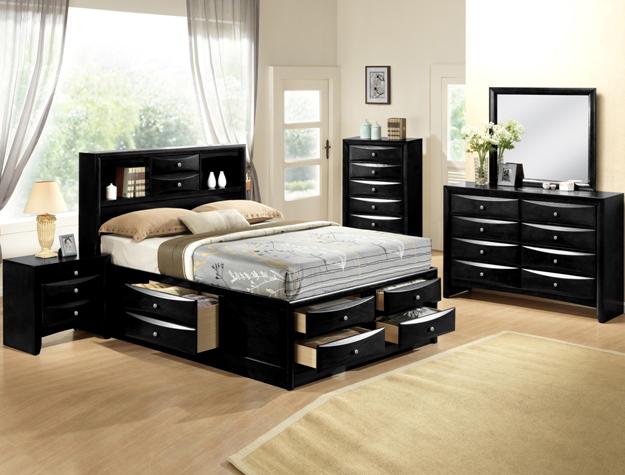 Emily Black Storage Platform Bedroom Set