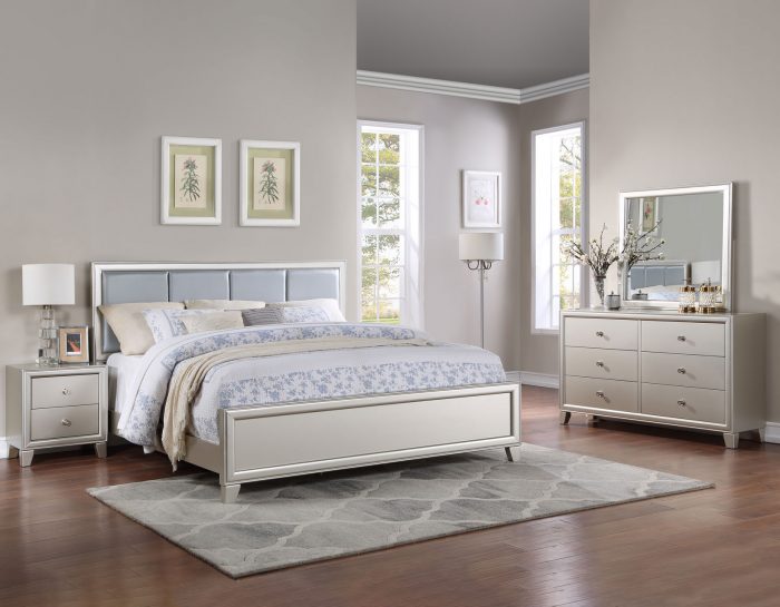 Omni 4-Piece Queen Bedroom Set (Queen Bed, Nightstand, Dresser/Mirror)