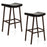 Bar Stools Set of 2 with PU Leather Upholstered Saddle Seat and Footrest