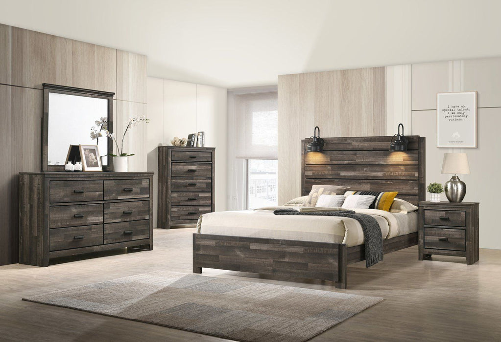 Carter Platform Brown Gray Bedroom Set