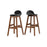 27.5 Inch Set of 2 Upholstered PU Leather Barstools with Back Cushion