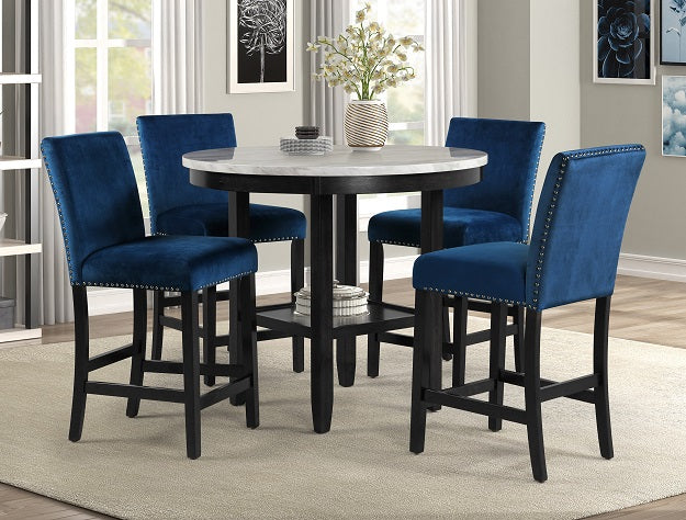 LENNON BLUE ROUND COUNTER HEIGHT SET