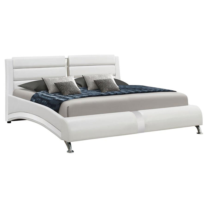 Jeremaine Upholstered Bed White