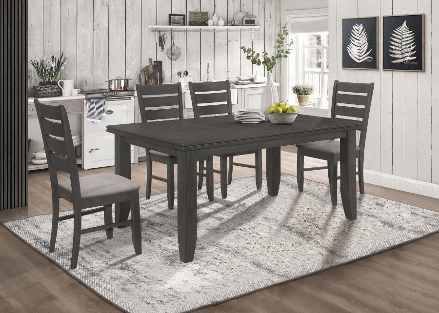 Dalila 5-Piece Rectangular Dining Set Grey And Dark Grey