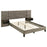 Marley Upholstered Platform Bed with Headboard Panels Light Brown