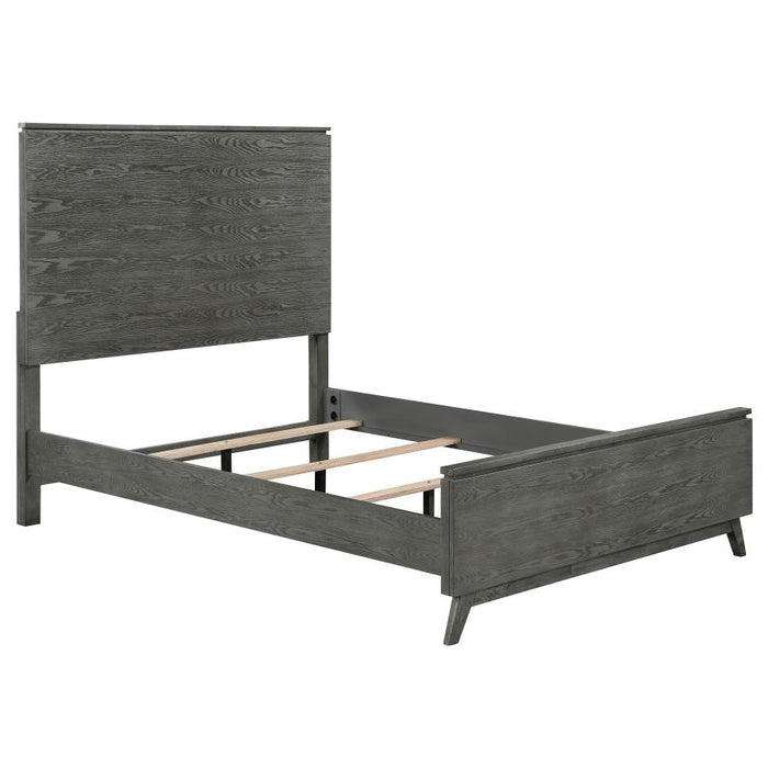 Nathan High Headboard Panel Bed Grey