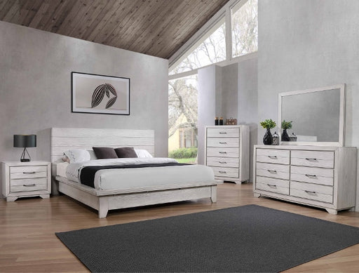 White Sands Chalk Platform Bedroom Set