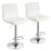 Set of 2 Square Swivel Adjustable Bar Stools with Back and Footrest