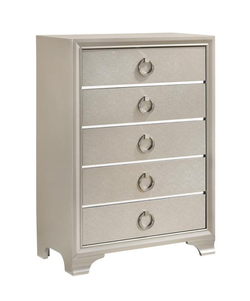 Salford 5-drawer Chest Metallic Sterling