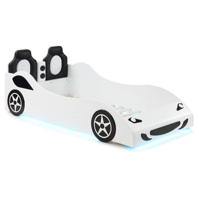 Cruiser Car Themed Twin Bed With Underglow Lights White