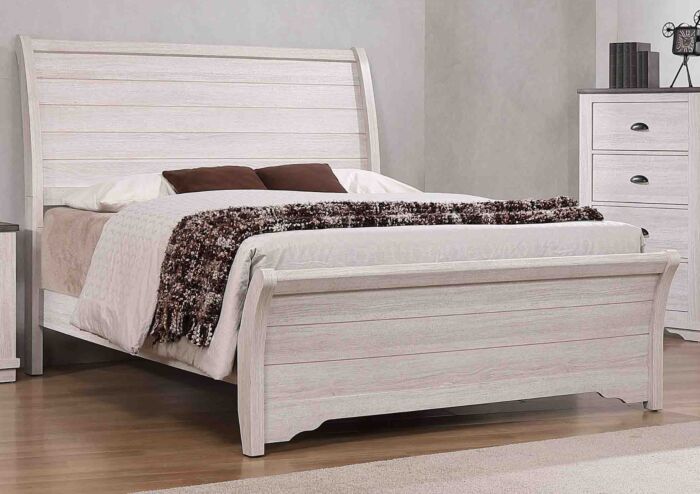 Coralee Chalk Grey Bed