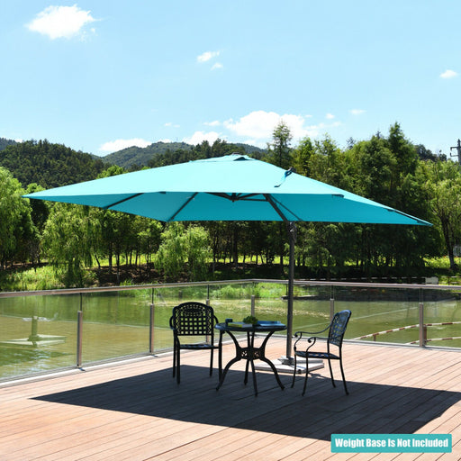 10 x 13 Feet Rectangular Cantilever Umbrella with 360° Rotation Function