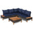 4 Pieces Patio Cushioned Rattan Furniture Set with Wooden Side Table