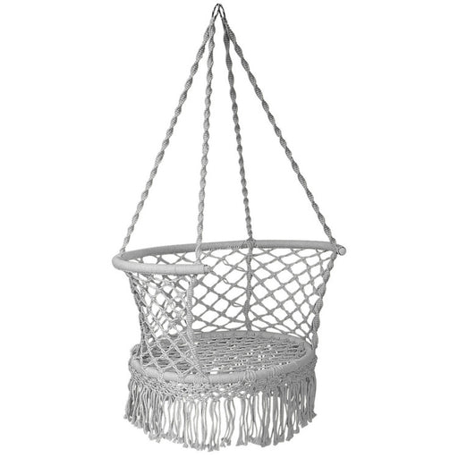 Hanging Hammock Chair with 330 Pounds Capacity and Cotton Rope Handwoven Tassels Design