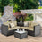 4 Pieces Outdoor Patio Rattan Furniture Set with Loveseat and Storage Box(clearance)