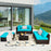 6 Pieces Outdoor Patio Rattan Sectional Sofa Set with Coffee Table