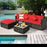 5 Pieces Outdoor Patio Rattan Furniture Set Sectional Conversation with Cushions(clearance)