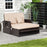 Patio Rattan Daybed with 4-Level Adjustable Backrest and Retractable Side Tray