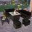 9 Pieces Patio PE Wicker Sectional Set with 50000 BTU Fire Pit Table