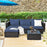 5 Pieces Patio Rattan Sectional Furniture Set with Cushions and Coffee Table