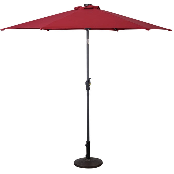 9 Feet Patio LED Solar Umbrella with Crank