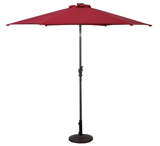 9 Feet Patio LED Solar Umbrella with Crank