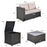 4 Pieces Outdoor Patio Rattan Furniture Set with Loveseat and Storage Box(clearance)