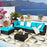 6 Pieces Outdoor Patio Rattan Sectional Sofa Set with Coffee Table