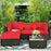 5 Pieces Outdoor Patio Rattan Furniture Set Sectional Conversation with Cushions(clearance)