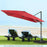 10 x 10 Feet 8-Rib Cantilever Offset Square Patio Umbrella with 3 Tilt Settings