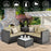 4 Pieces Outdoor Patio Rattan Furniture Set with Loveseat and Storage Box(clearance)