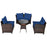 4 Pieces Outdoor Cushioned Rattan Furniture Set