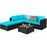 6 Pieces Outdoor Patio Rattan Sectional Sofa Set with Coffee Table