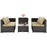 4 Pieces Outdoor Patio Rattan Furniture Set with Loveseat and Storage Box(clearance)