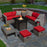 9 Pieces Outdoor Patio Furniture Set with 32-Inch Propane Fire Pit Table