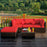 5 Pieces Outdoor Patio Rattan Furniture Set Sectional Conversation with Cushions(clearance)