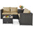 4 Pieces Outdoor Patio Rattan Furniture Set with Loveseat and Storage Box(clearance)